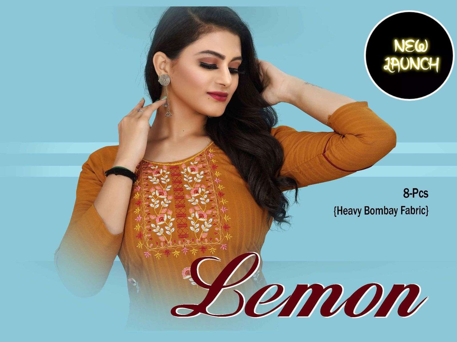 trendy lemon series 001-008 heavy rayon kurti 