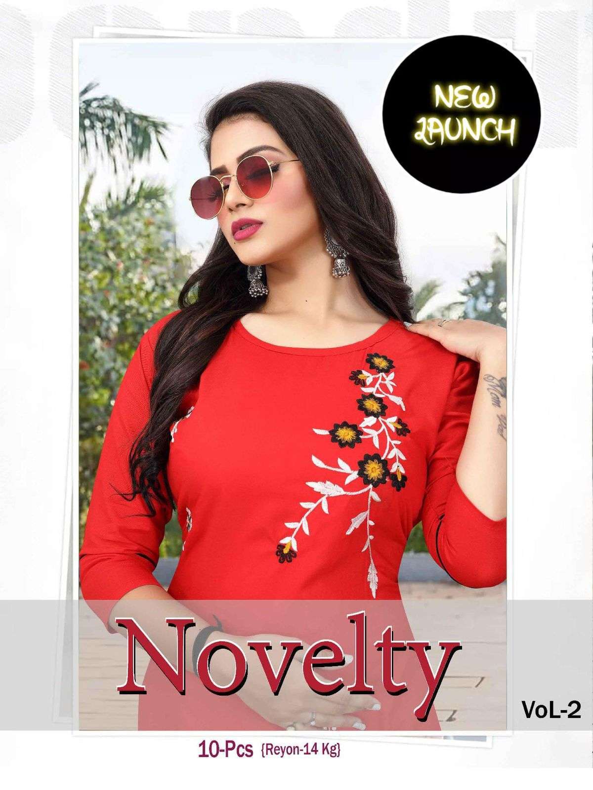 trendy novelty series 01-10 rayon embroidery kurti 