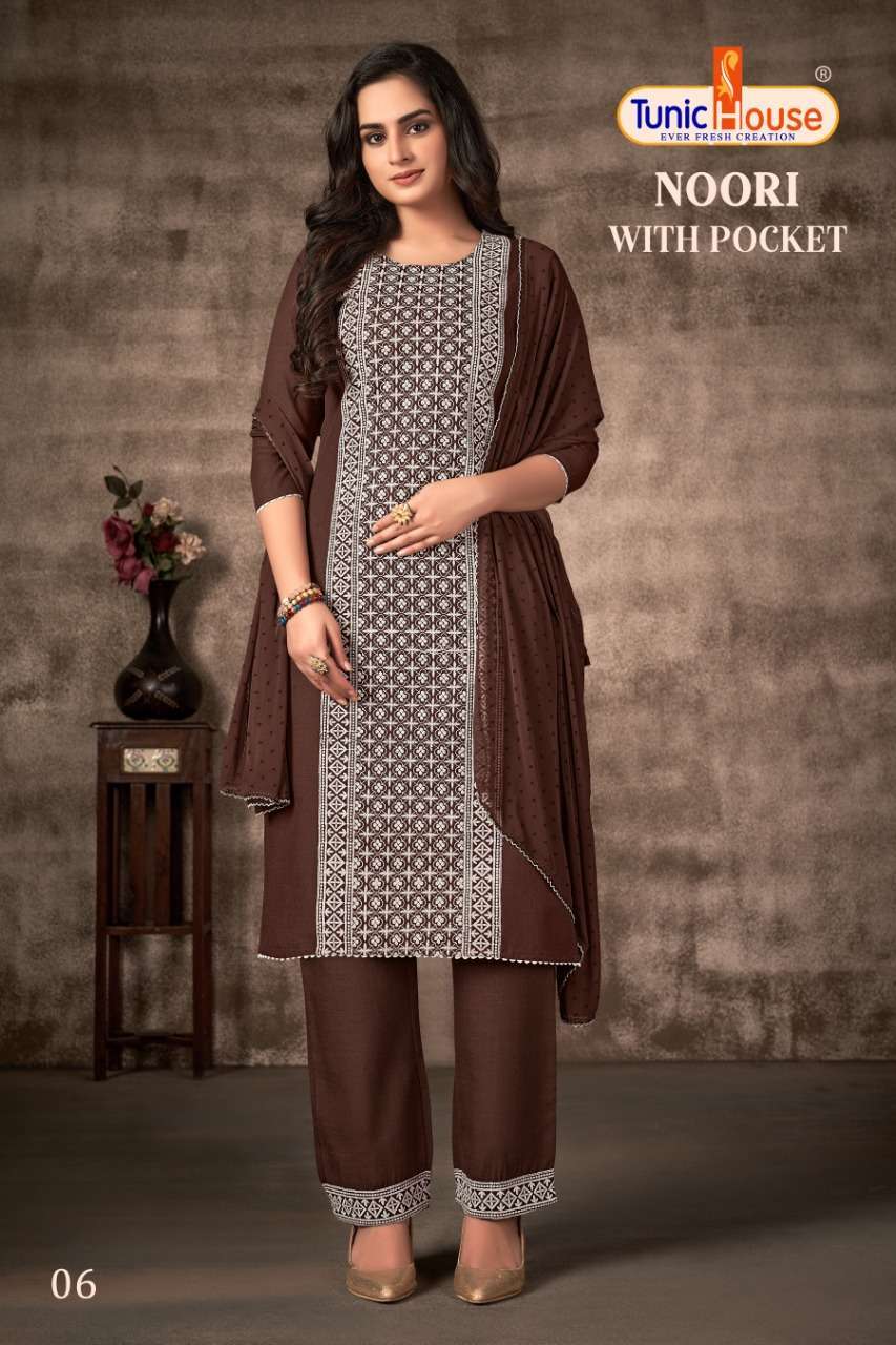 tunic house noori cotton slub readymade suit 