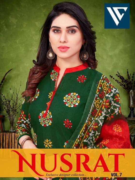 Vandana Nusrat Vol-7 series 7001-7012 pure cotton readymade suit 