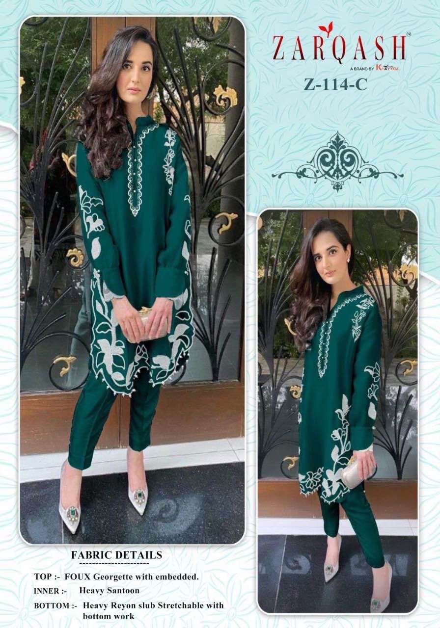 zarqash z-114 designer heavy georgette suit 