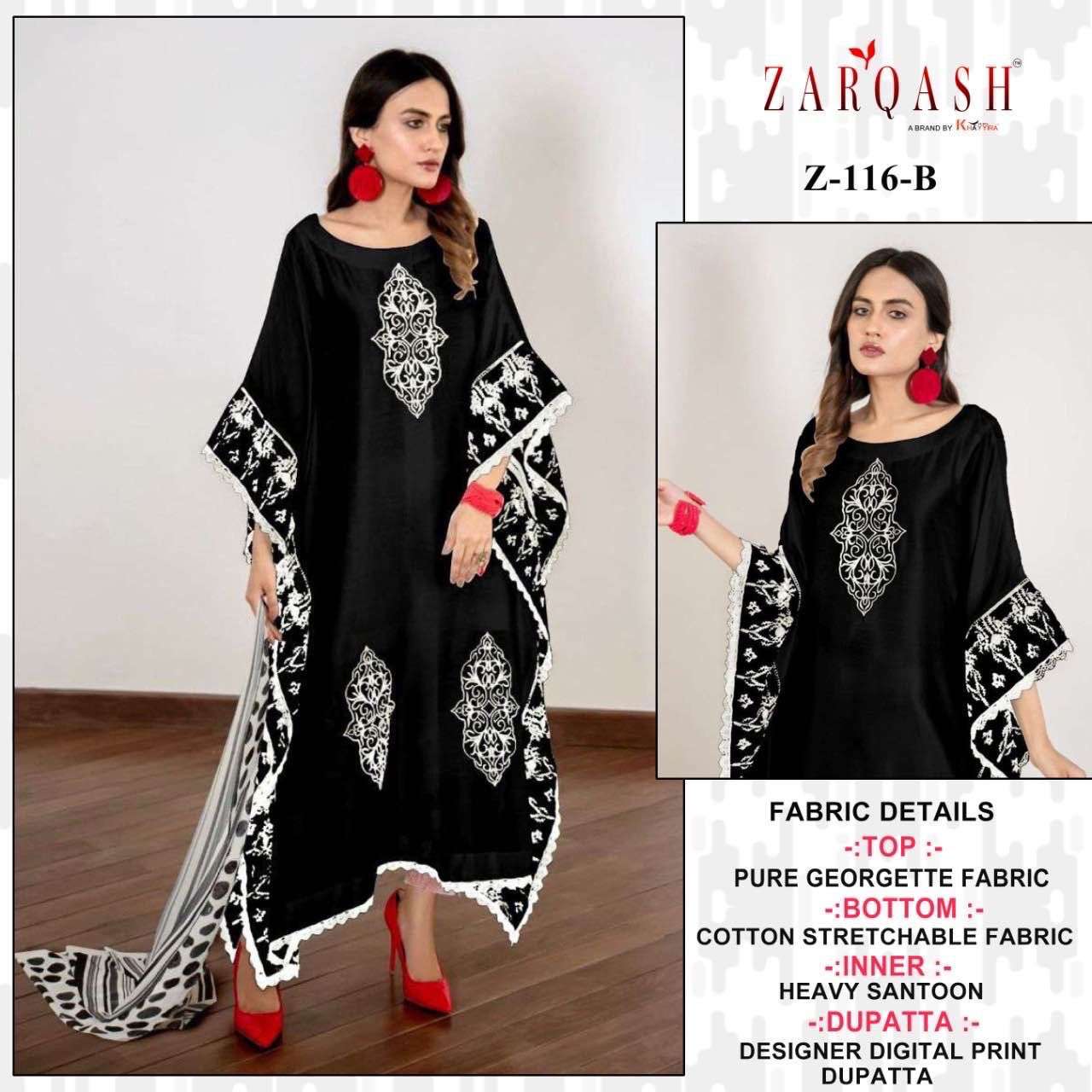 zarqash z-116 designer faux georgette suit 