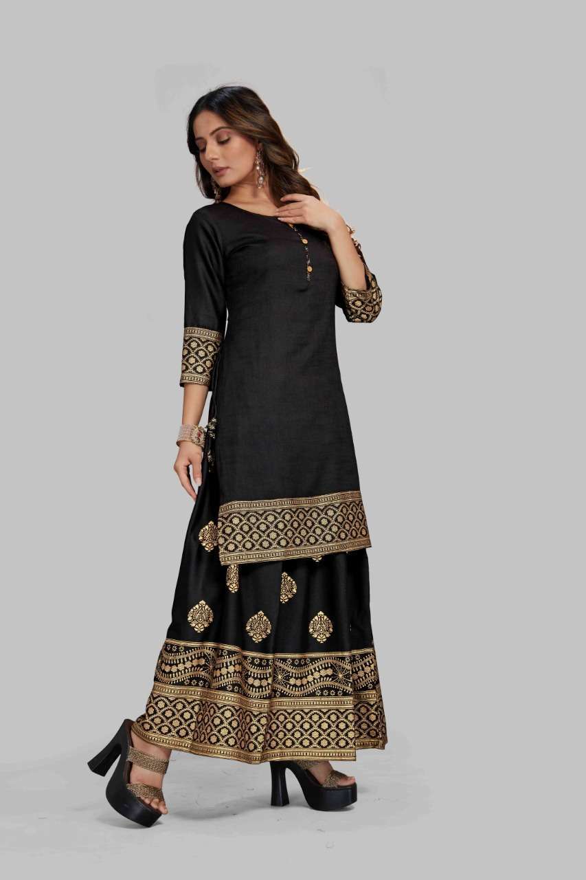 049SC To 052SC viscose rayon kurti skirt set 