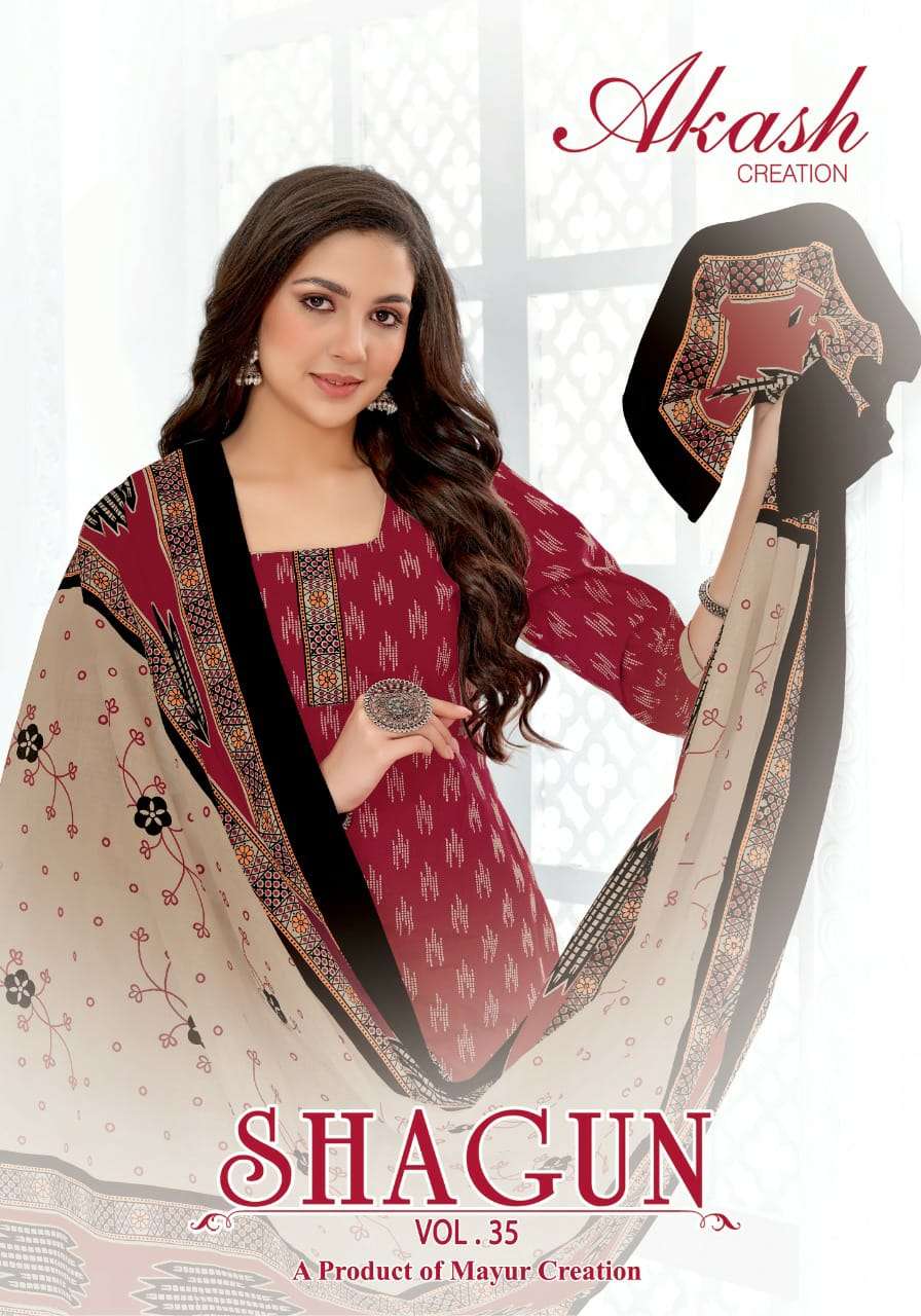 Akash Shagun Vol-35 series 3501-3525 Pure Cotton suit
