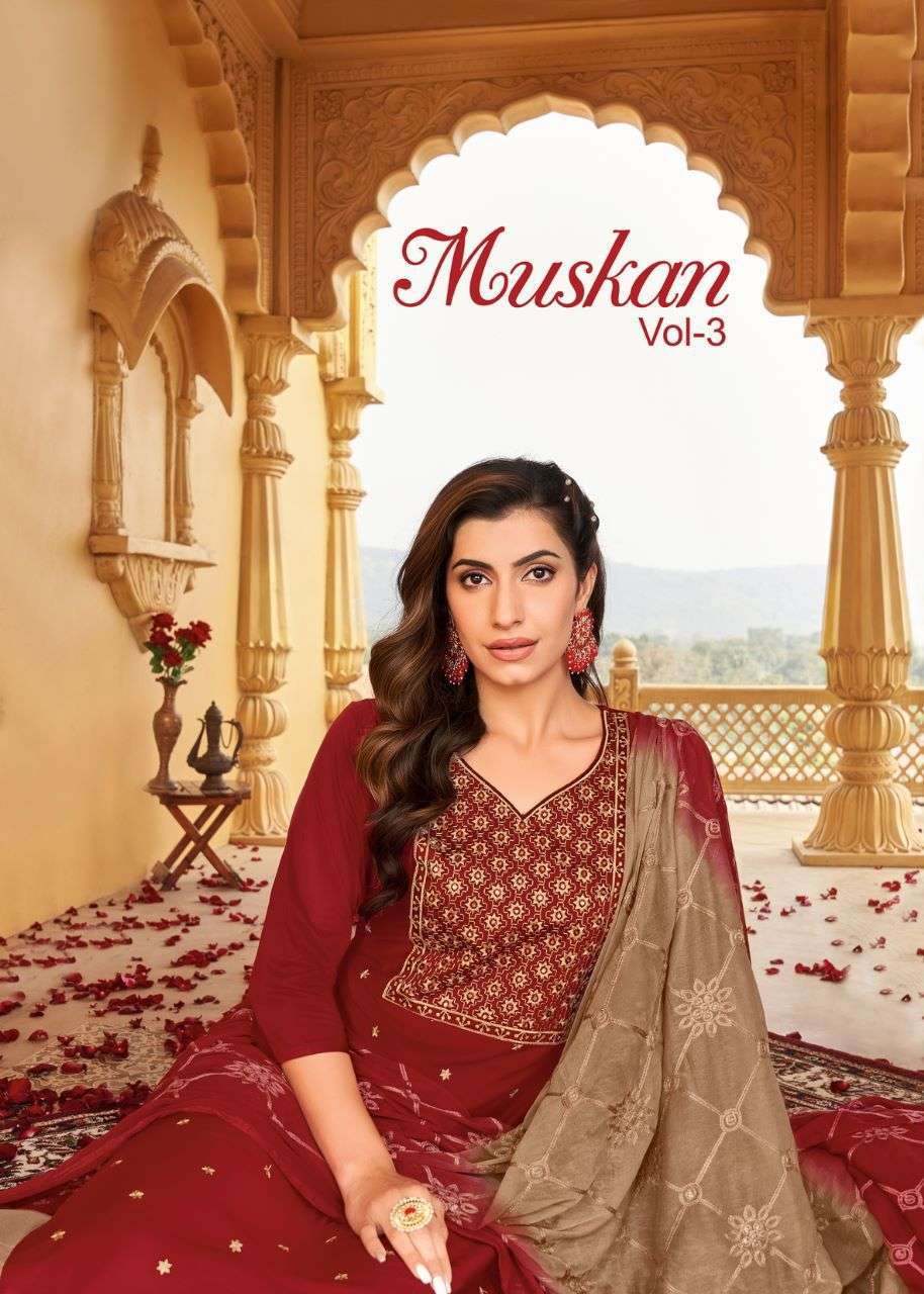 artio muskan vol 3 series 58001-58008 heavy cotton readymade suit 