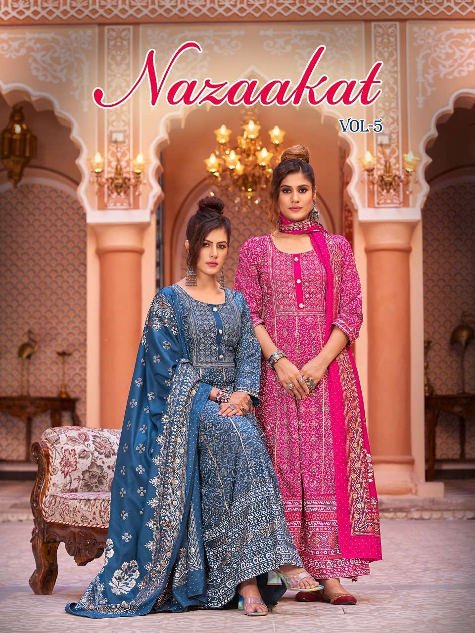 banwery nazaakat vol 5 series 5001-5006 heavy 14 kg rayon kurti 