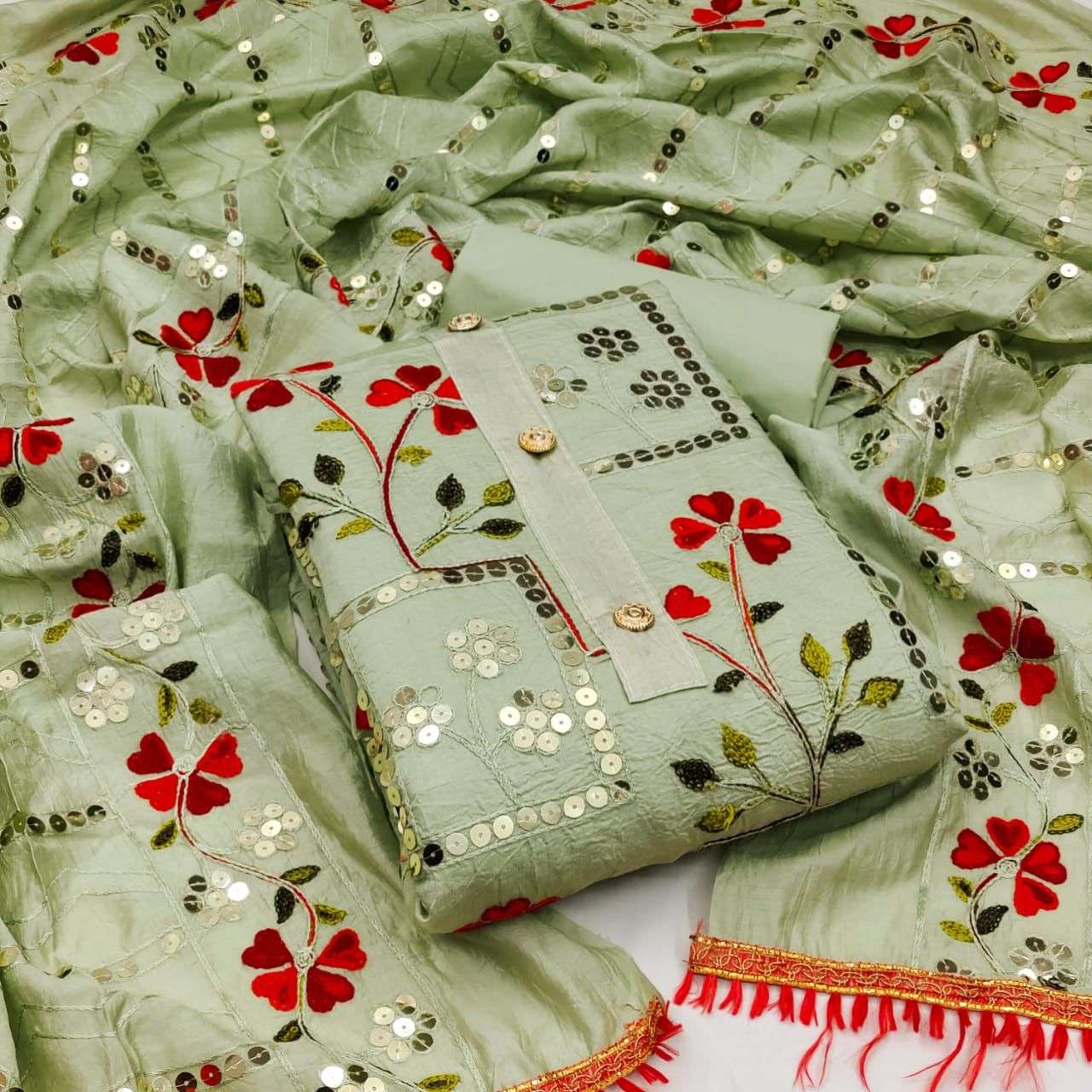 bt-07 diable chanderi multi sequence work suit 