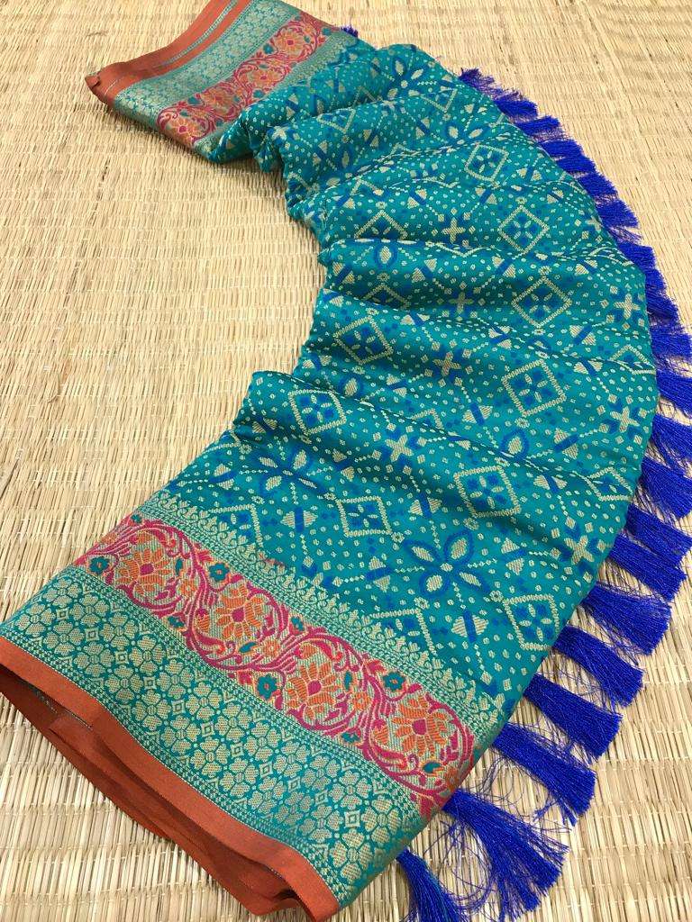 bt-53 designer pure patola bandhej silk saree 