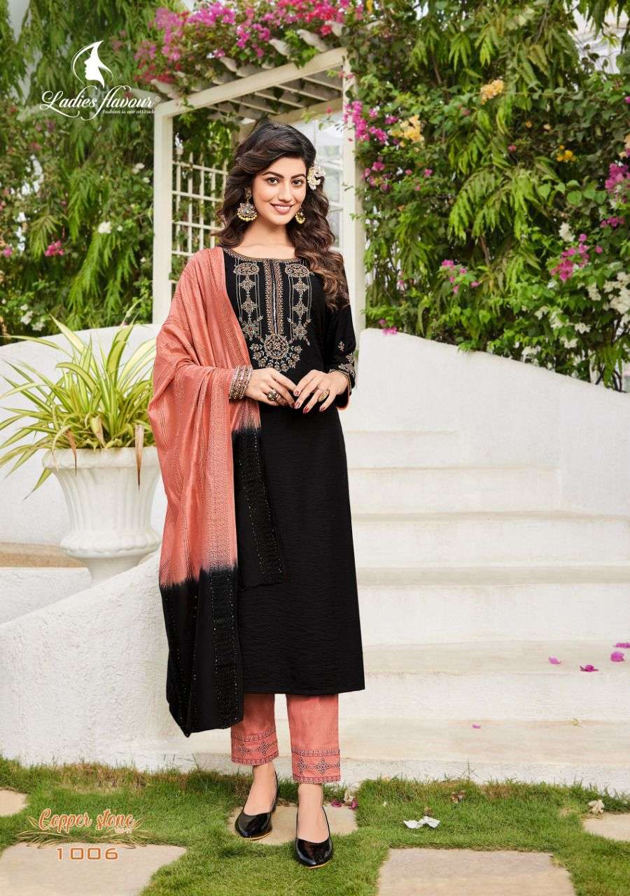 copper stone designer pure viscose suit 