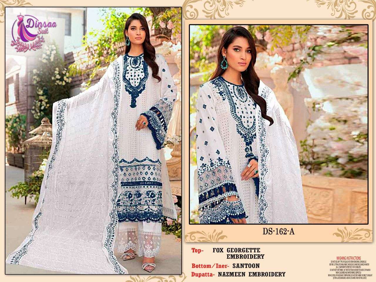 dinsaa suit ruhi color d 162 faux georgette suit 