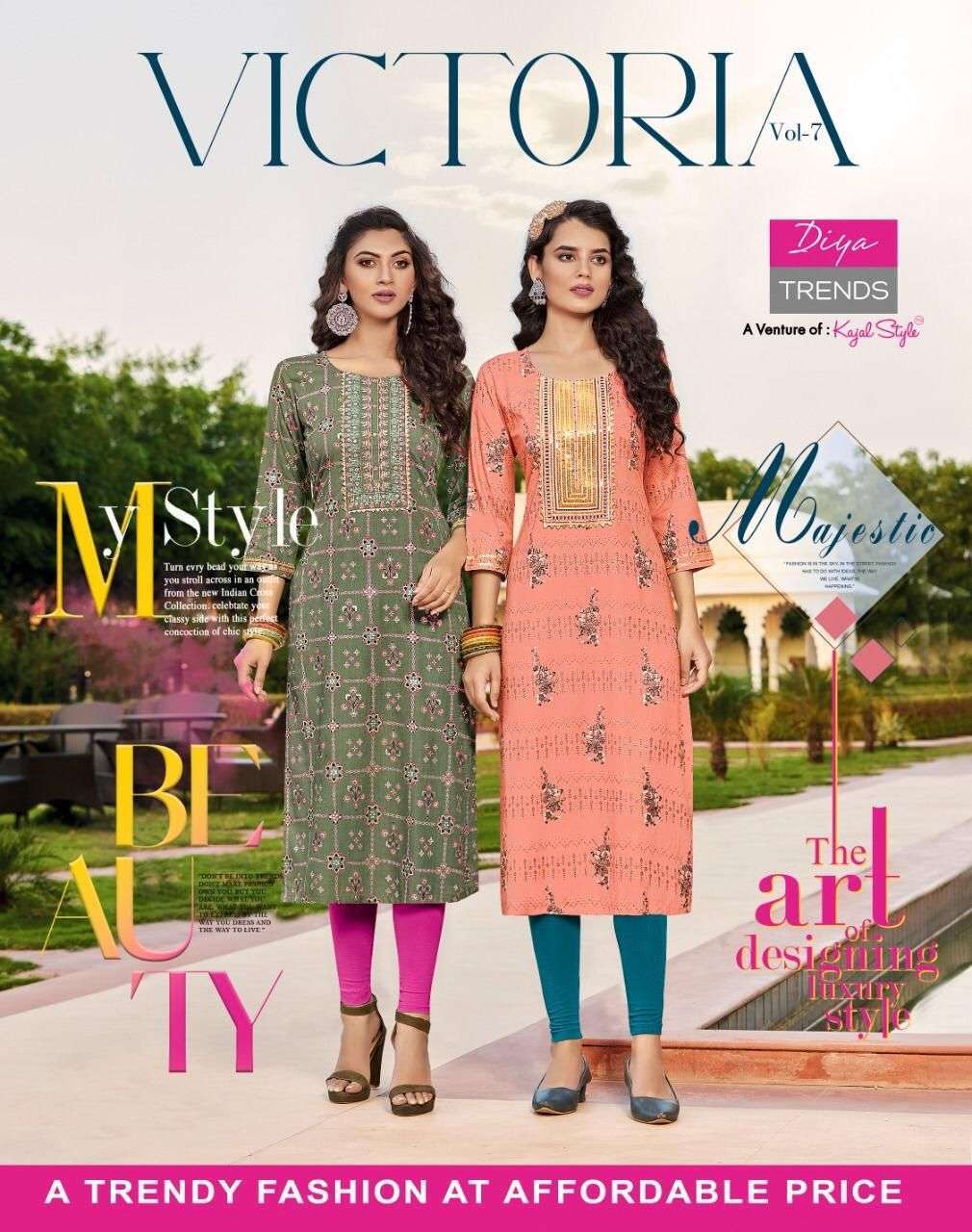 diya trends victoria vol 7 series 7001-7014 Classy Reyon kurti