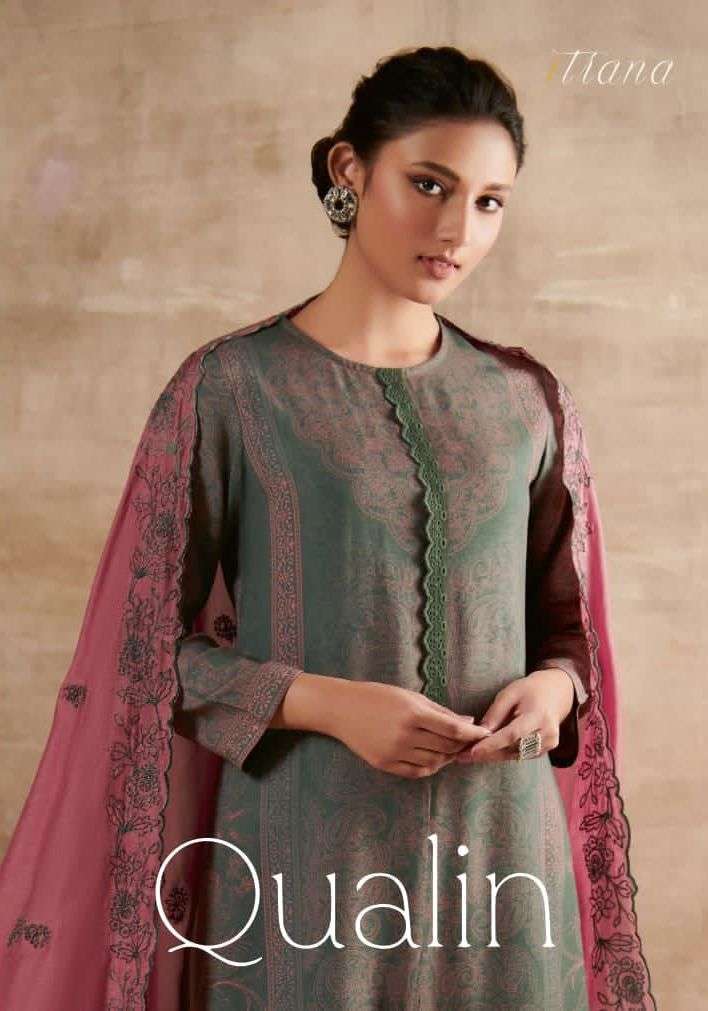 itrana qualin series staple twill digital print suit 