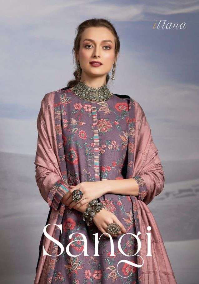itrana sangi staple twill digital printed suit 