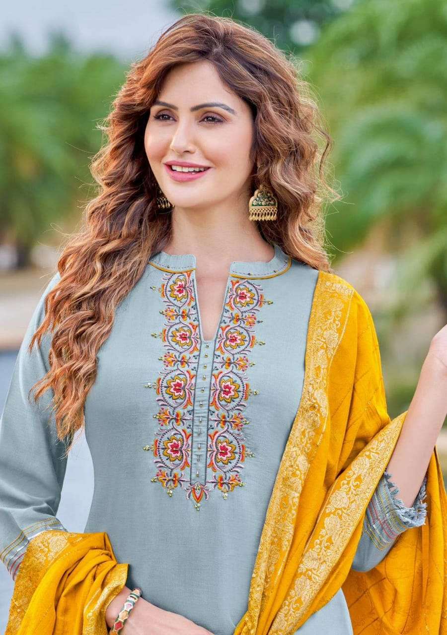 kadlee glamour series 1001-1006 viscose silk readymade suit 