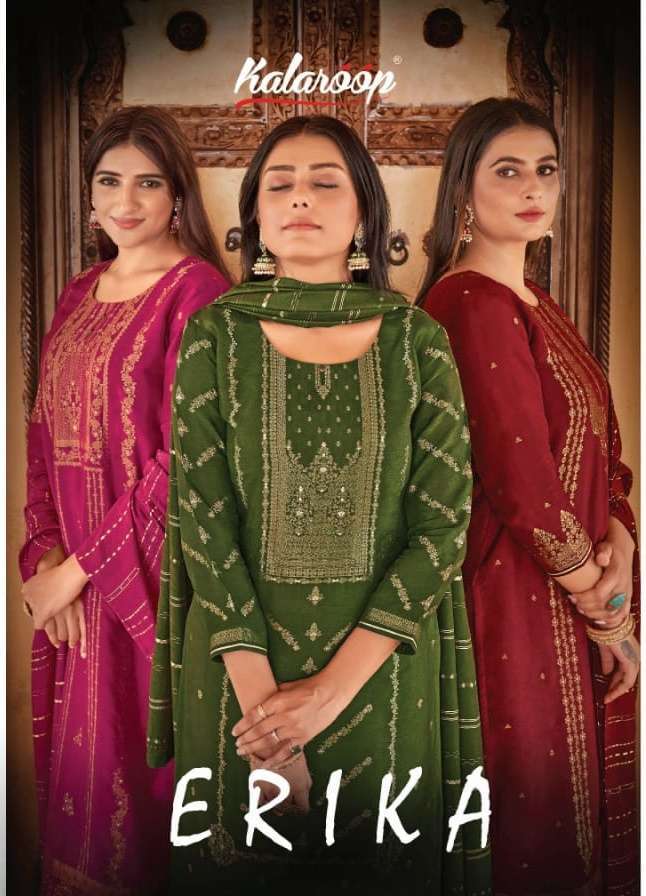kalaroop erika series 13616-13621 Pure Jacquard readymade suit 