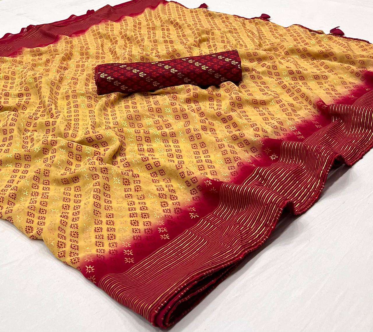 kashvi Georgette With Zari Border saree