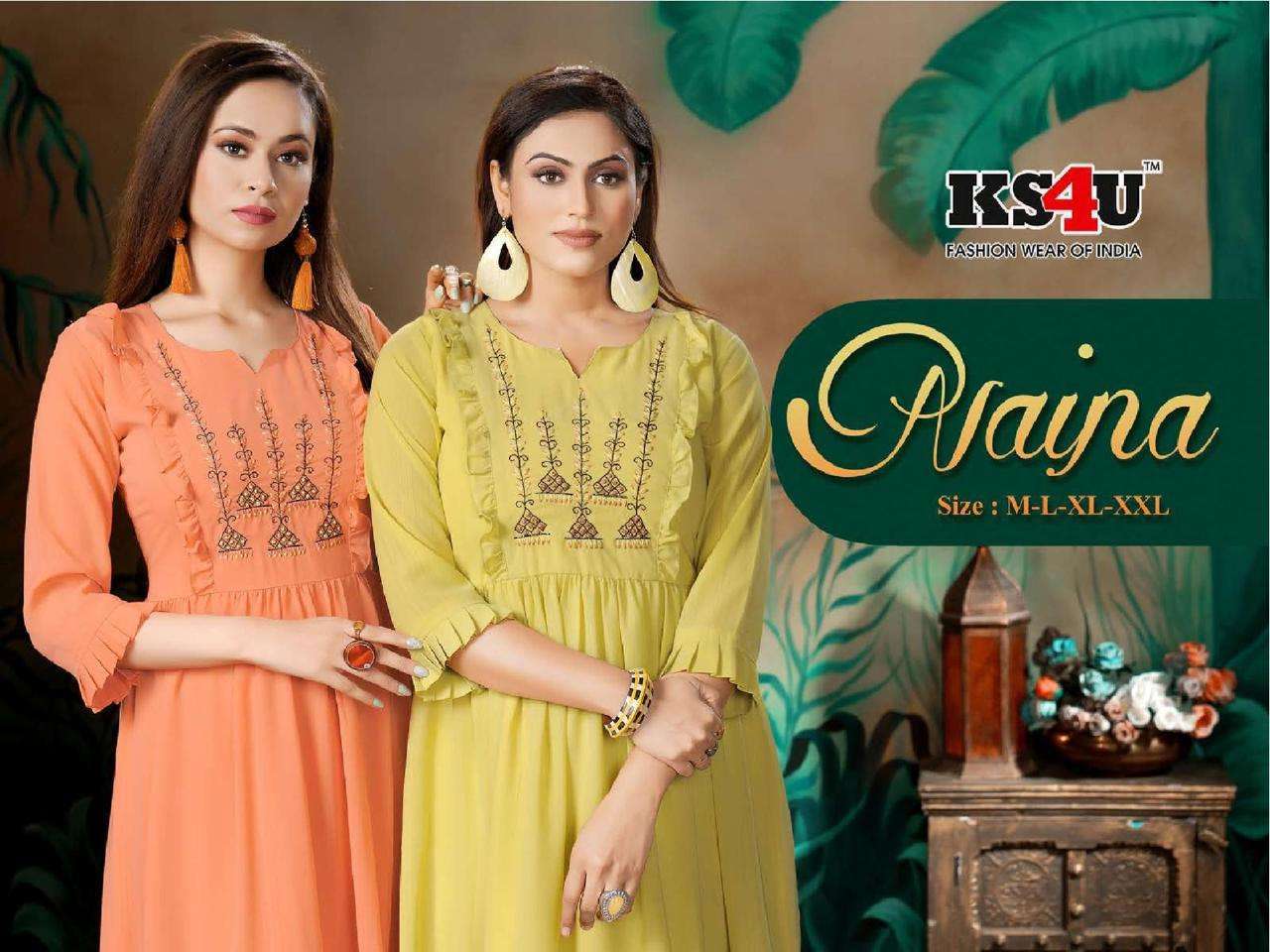 ks4u naina vol 1 series 101-106 pure heavy fancy kurti