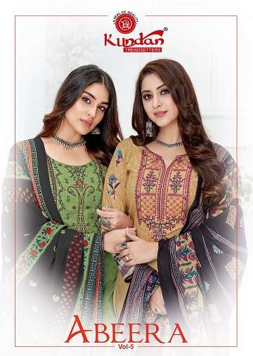  Kundan Abeera Vol-5 series 5001-5012 Cotton Print readymade suit