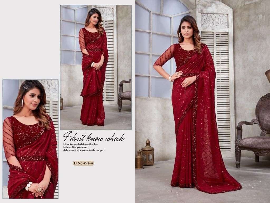 mehak sarees series 491 soft satin organza saree 