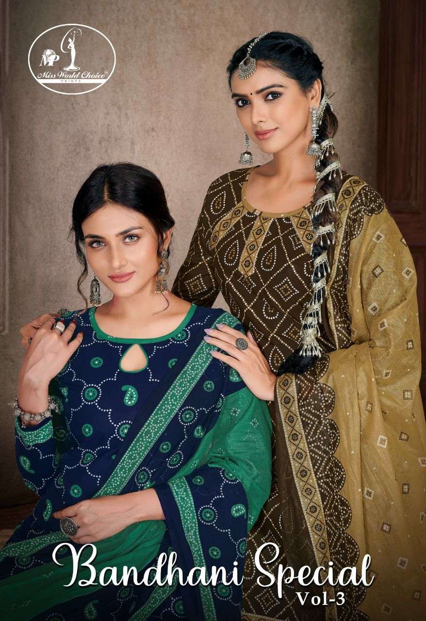 Miss World Bandhani Special Vol-31 series 3001-3010 pure cotton suit