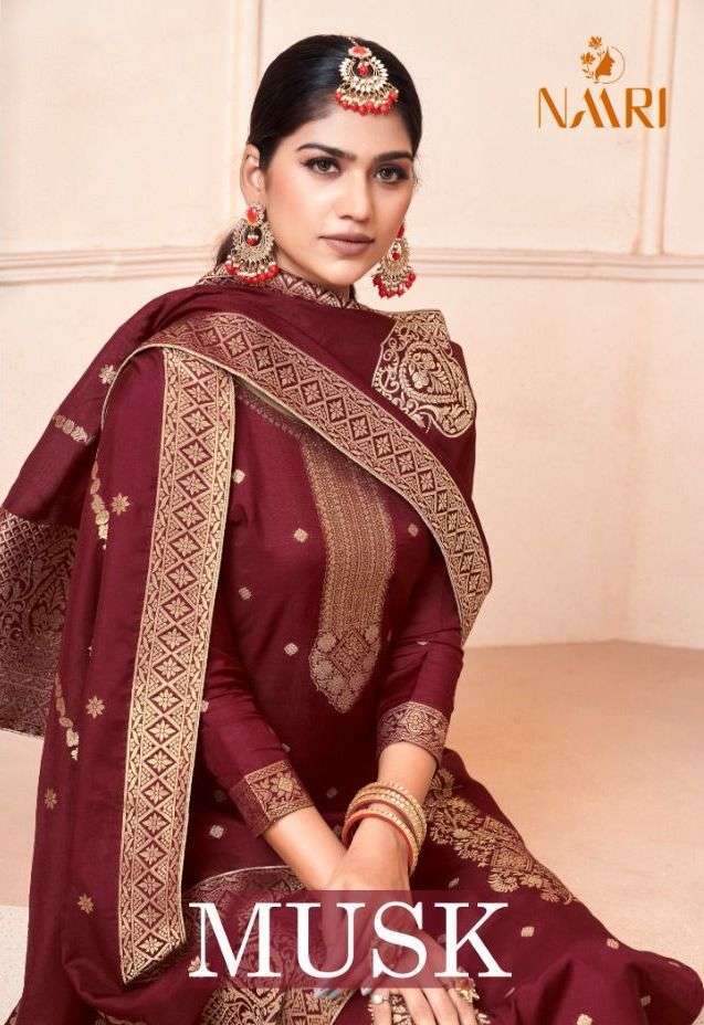 naari musk series 4201-4204 pure muslin jacquard suit 