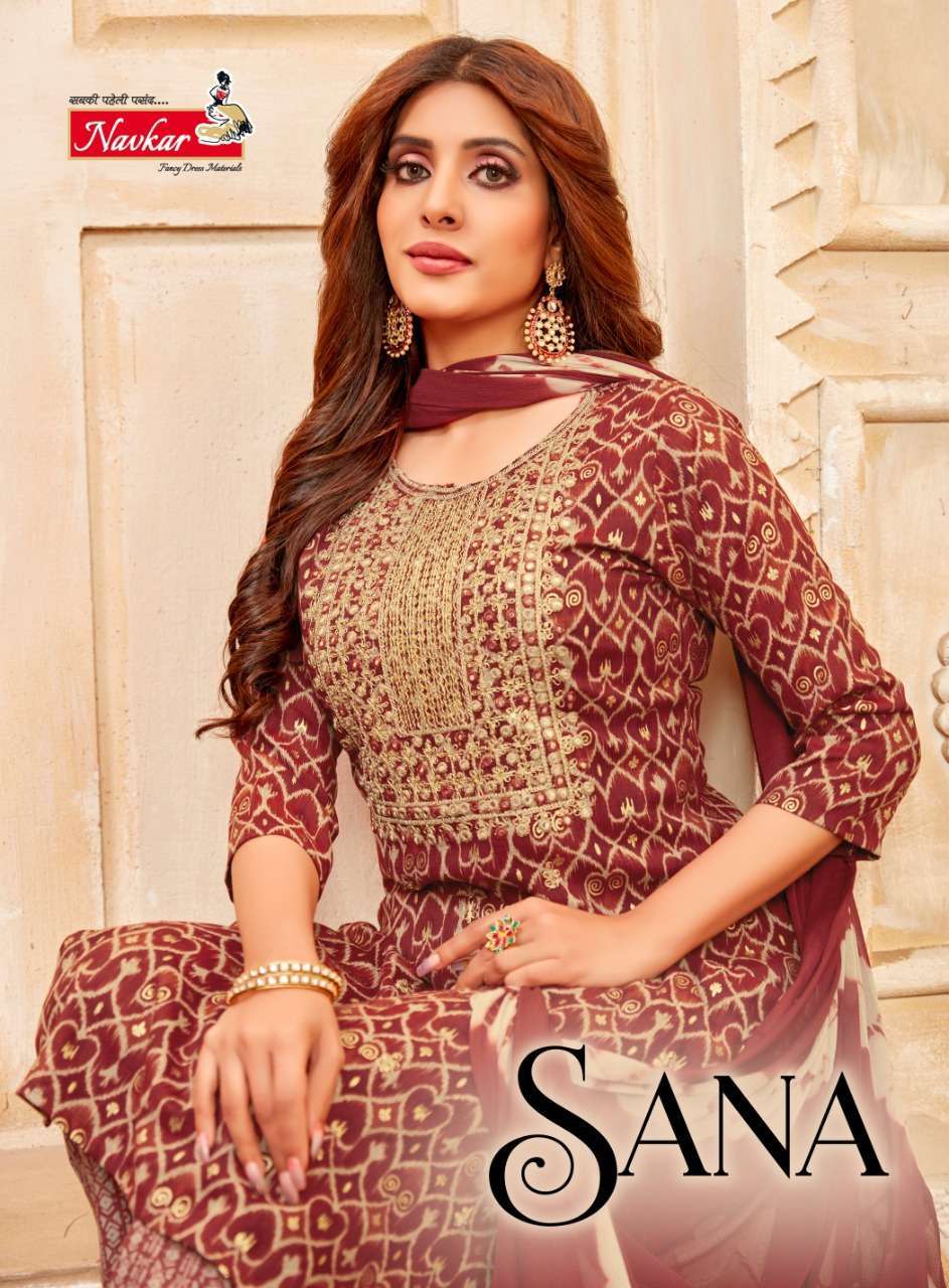 navkar sana series 101-108 rayon readymade suit 