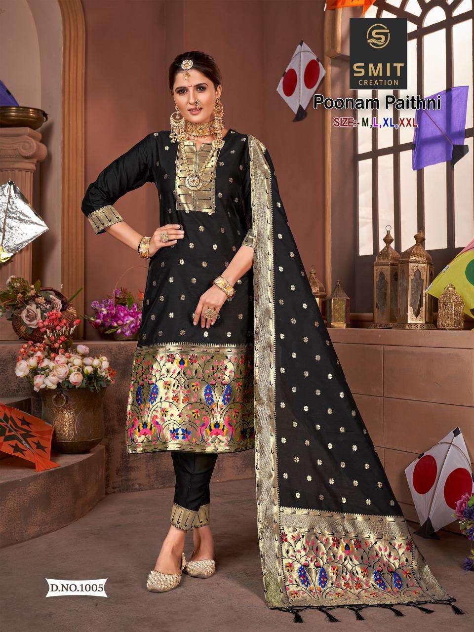 poonam paithni series 1001-1006 Pure tapeta silk readymade suit