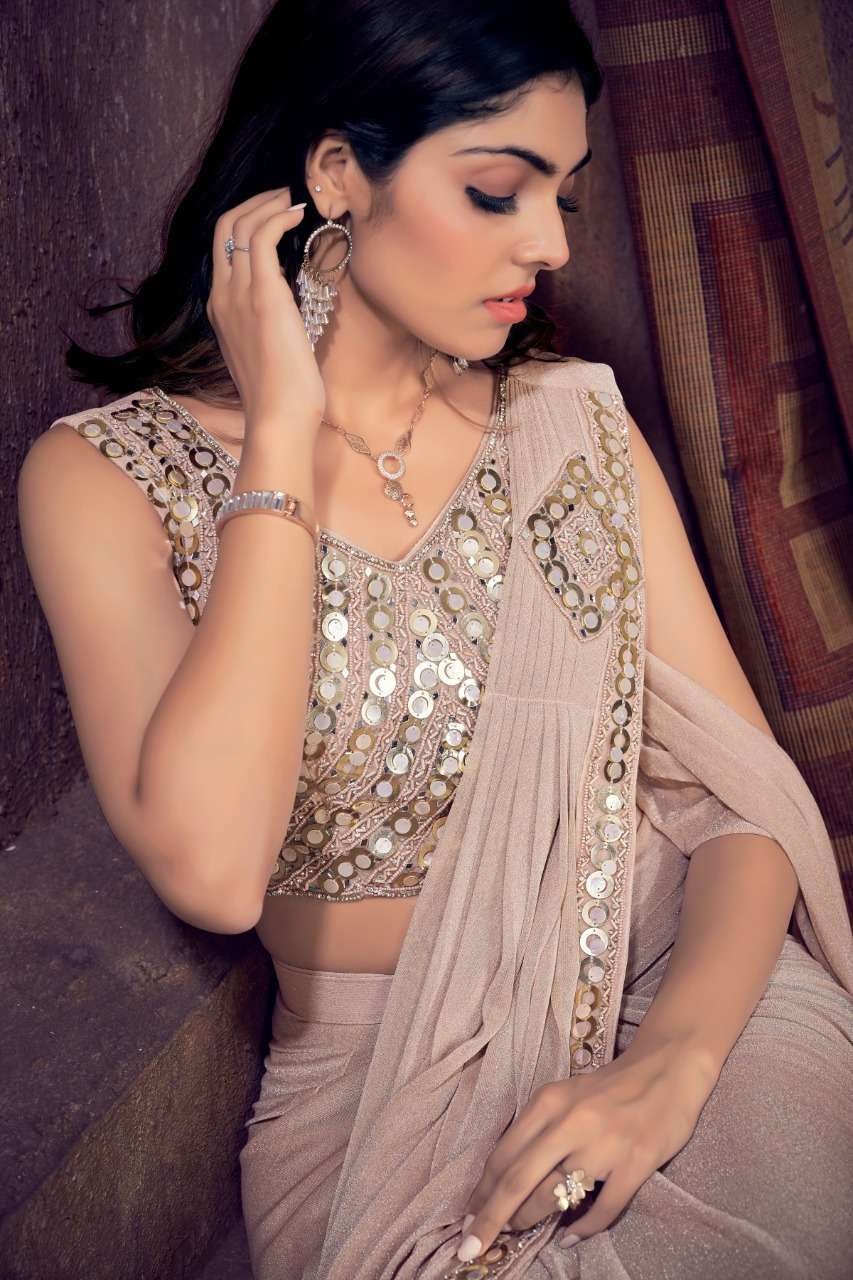 pr 1015898 Imported Metallic Shimmer readymade saree