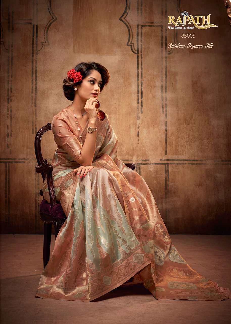 rajpath attari organza series 85001-85006 Rainbow Organza Silk saree