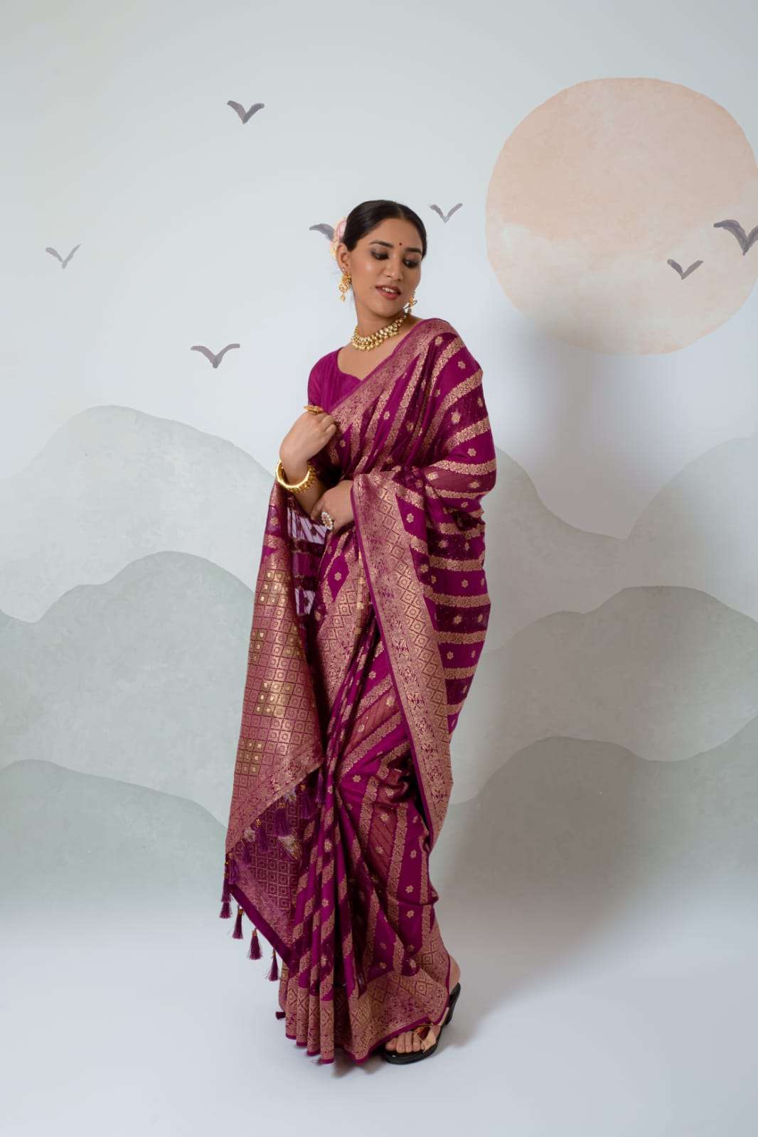 rajpath aura organza Pure Dola and Organza Silk with Sequence Weaving saree