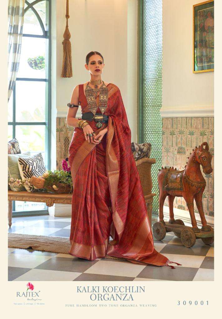 RAJTEX KALKI KOECHLIN ORGANZA PURE HANDLOOM TWO TONE ORGANZA SAREE