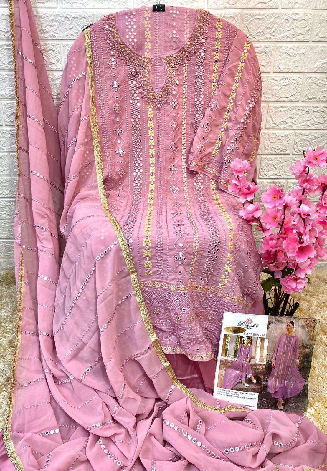 ramsha afreen designer georgette suit 