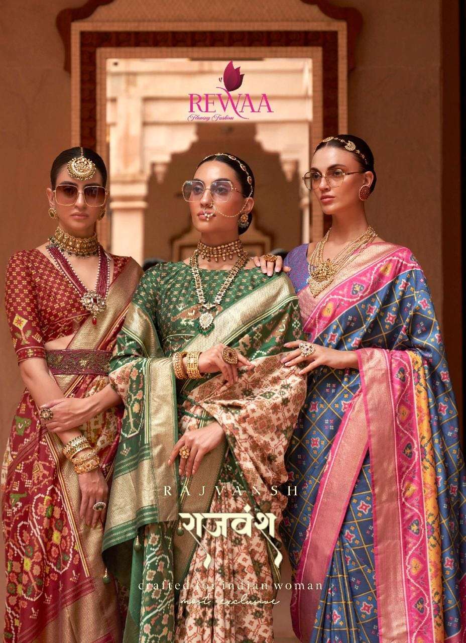 rewaa rajvansh designer pure silk patola saree 