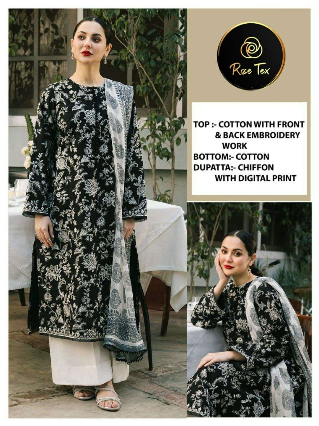 rose tex designer cotton suit 