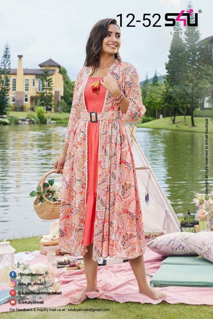 s4u pr 12-52 design combo set of designer kurti with jacket