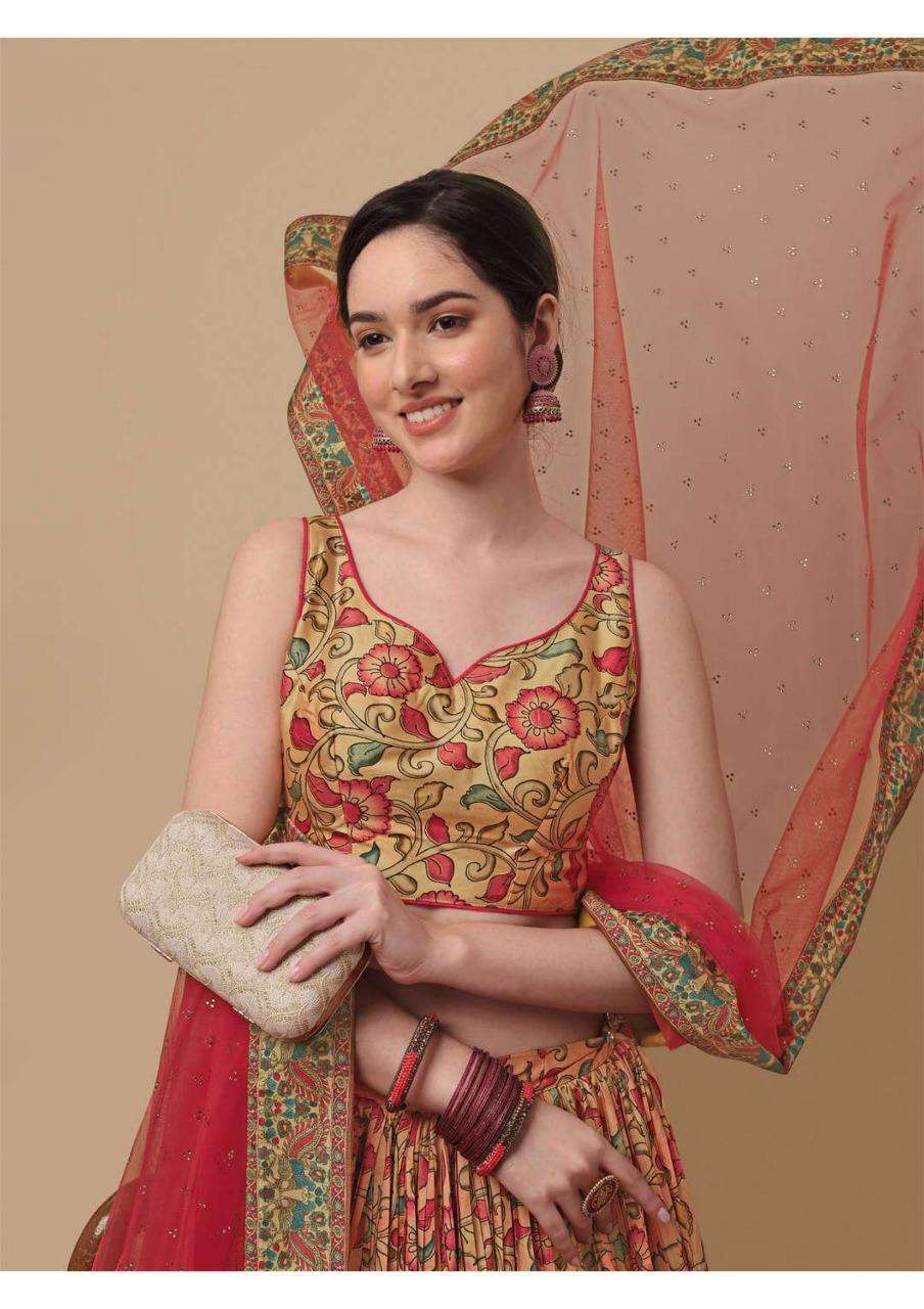 saptrangi kalamkari lehenga series 1501-1510 paithani silk lehenga