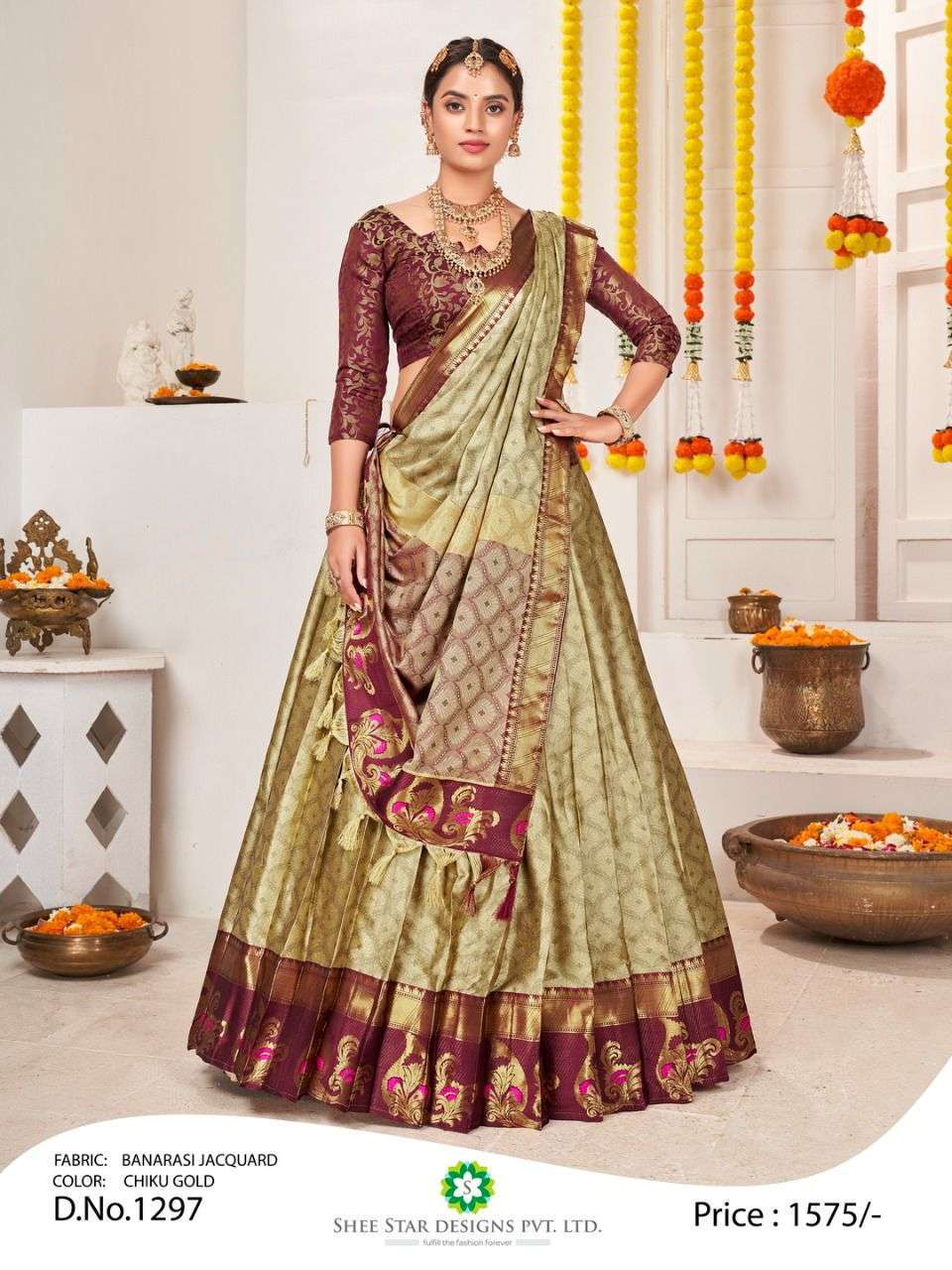 Shee star banarasi vol 2 series 1295-1302 banarasi jacquard lehenga 