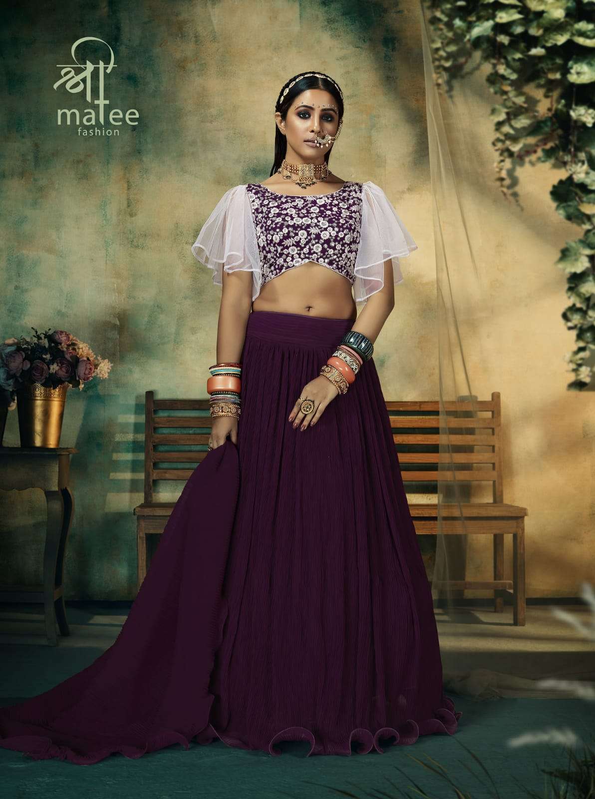 shreematee aahana series 121-124 heavy faux georgette lehenga