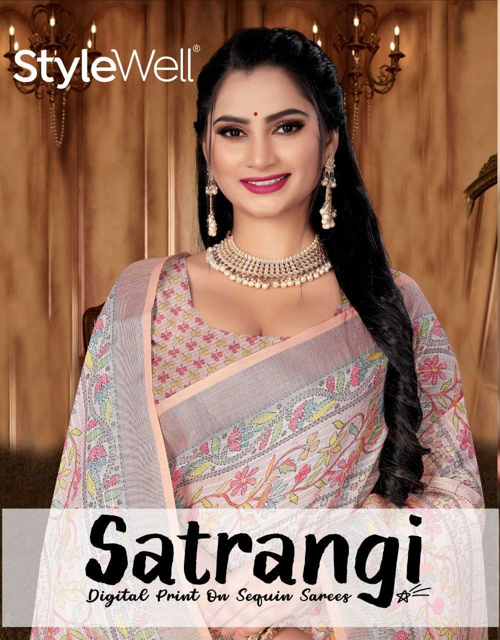 stylewell satrangi series 2211-2217 linen saree