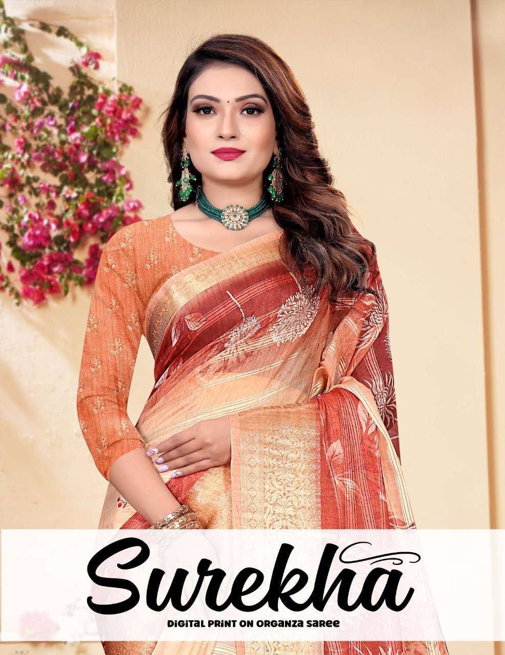 stylewell surekha series 2157-2163 organza saree 