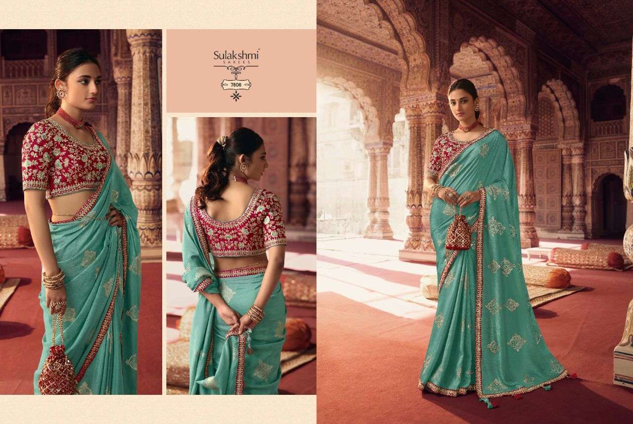 Sulakshmi series 7801-7812 dola viscose saree 