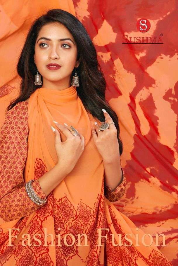 sushma fashion fusion series 201-206 georgette saree 