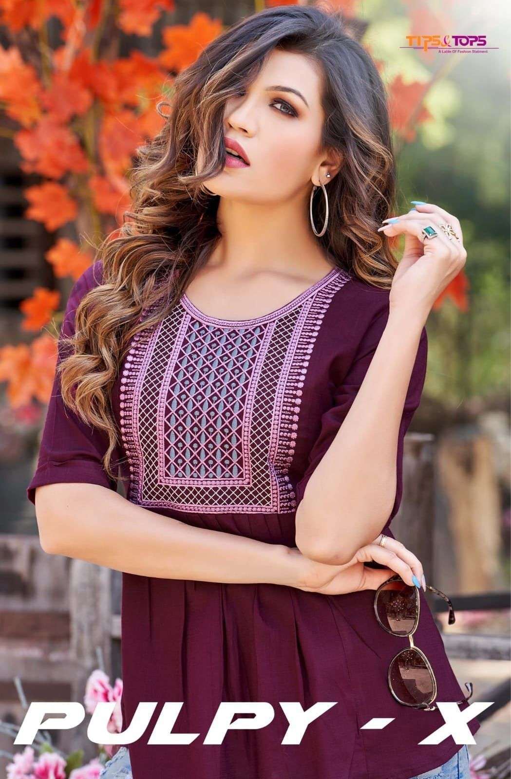 tips & tops pulpy vol 10 series 1001-1009 heavy rayon slub kurti 