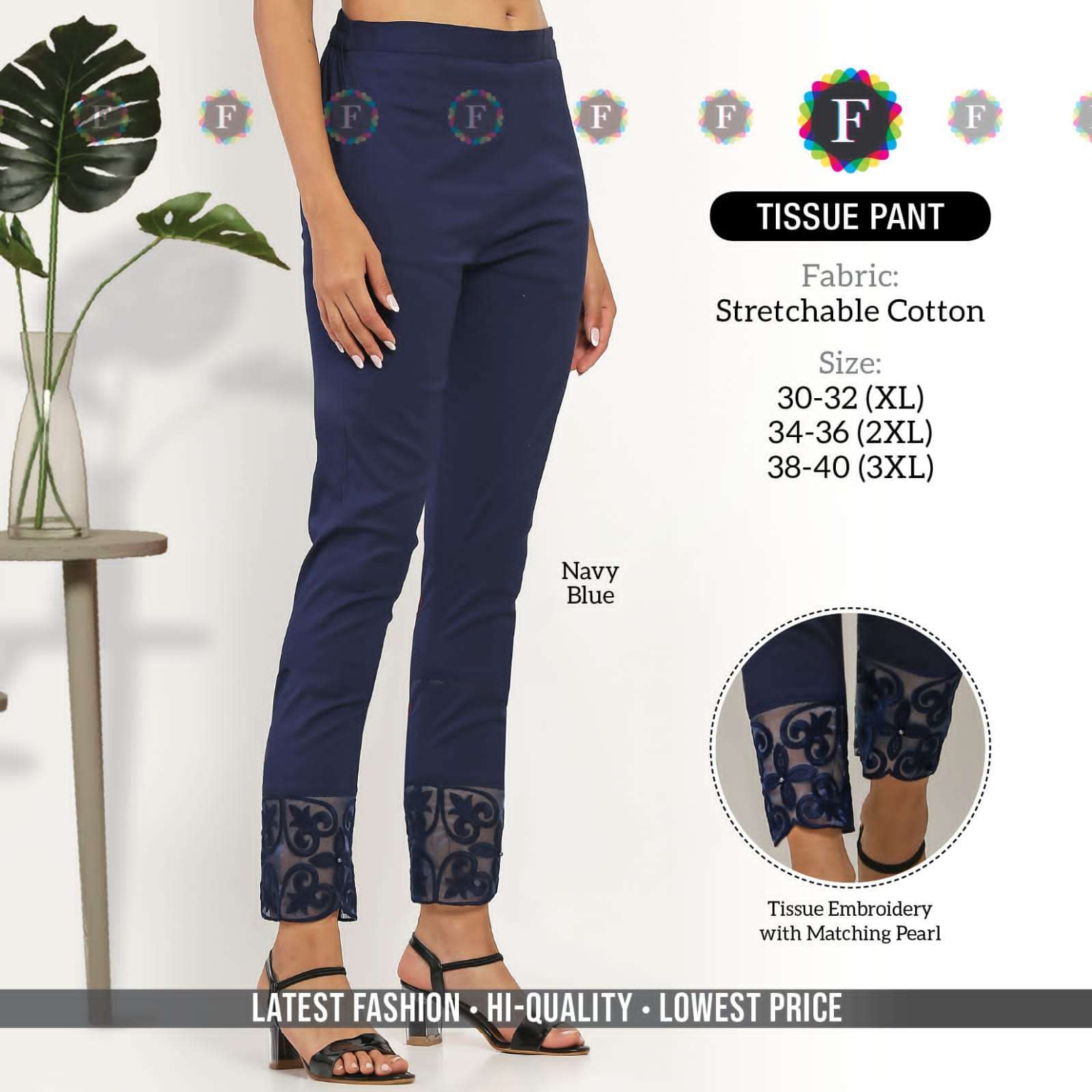 Tissue pant stretchable cotton ethnic pant 