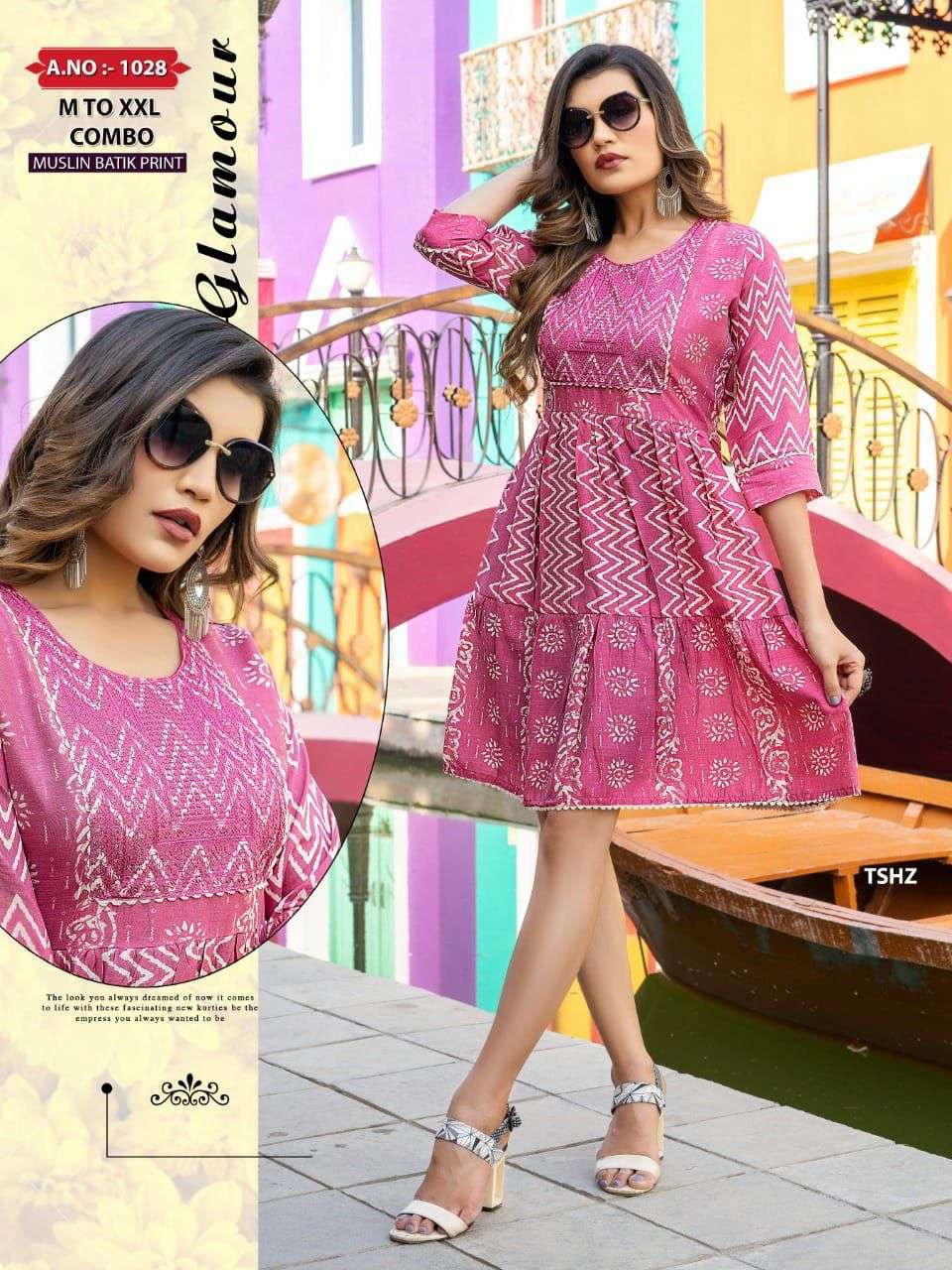 trendy college girl series 1020 -1028 pure muslin silk kurti 