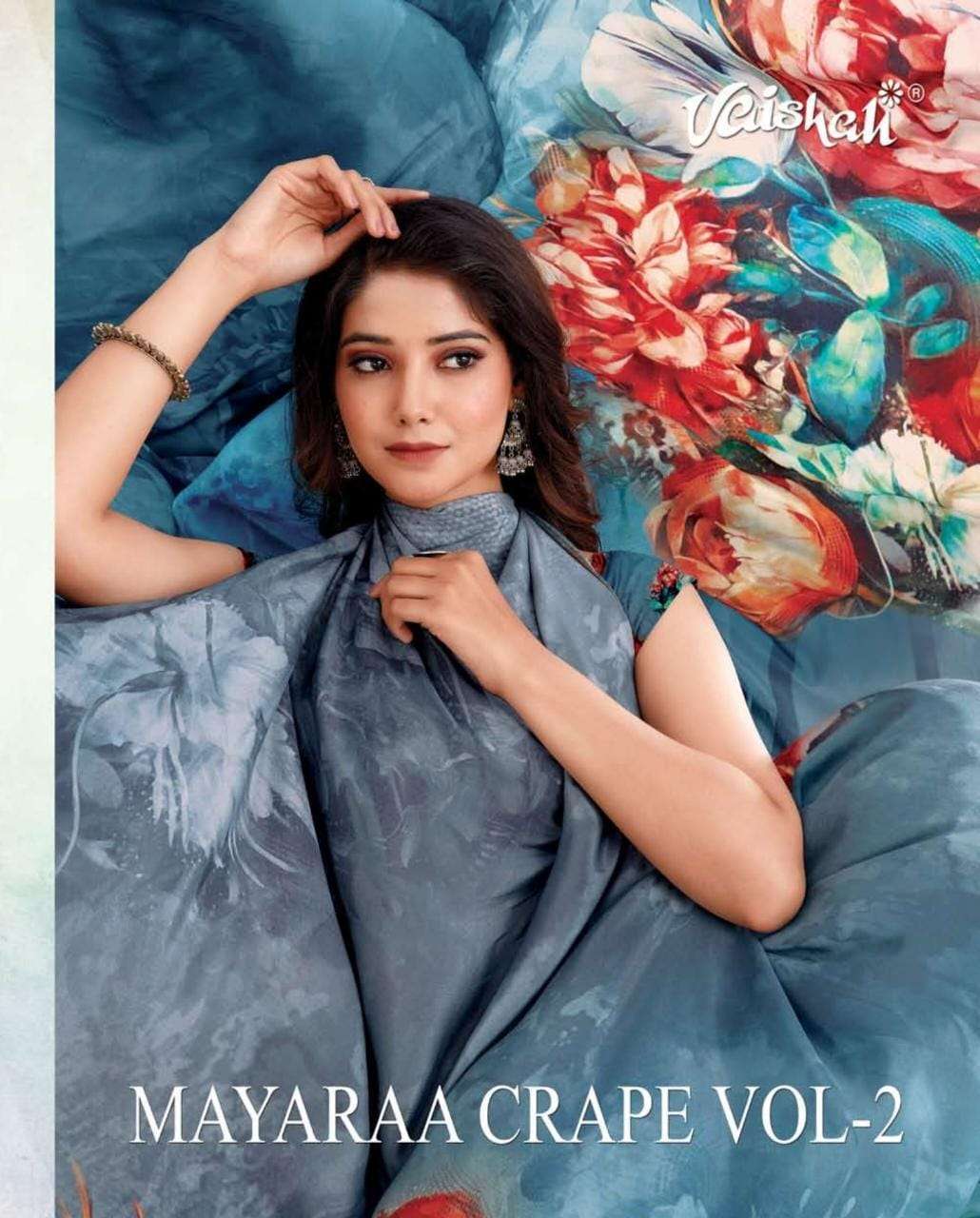 vaishali mayaraa crape vol 2 series 7212-7221 crape silk saree