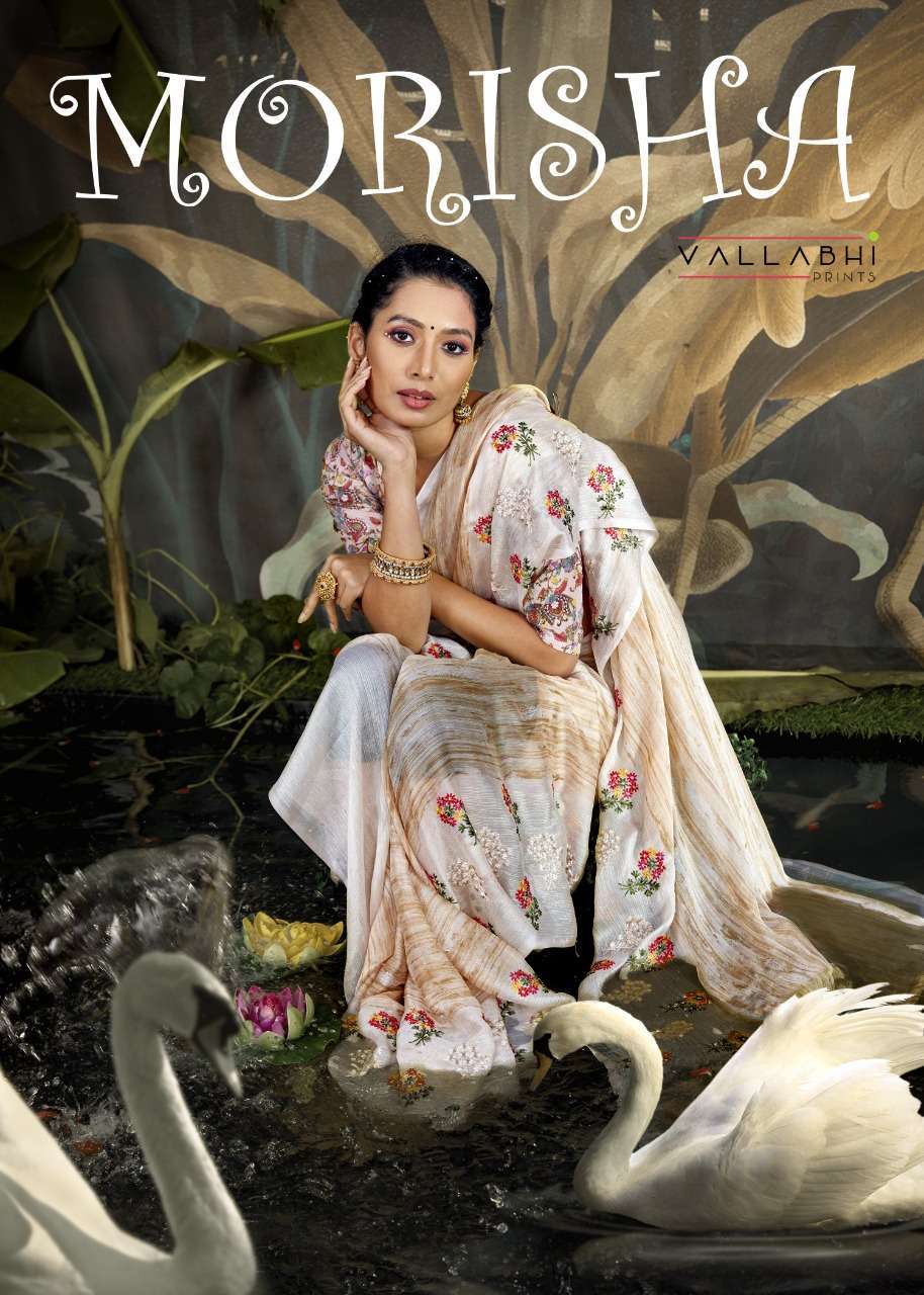 vallabhi morisha series 35245-35252 moss print saree