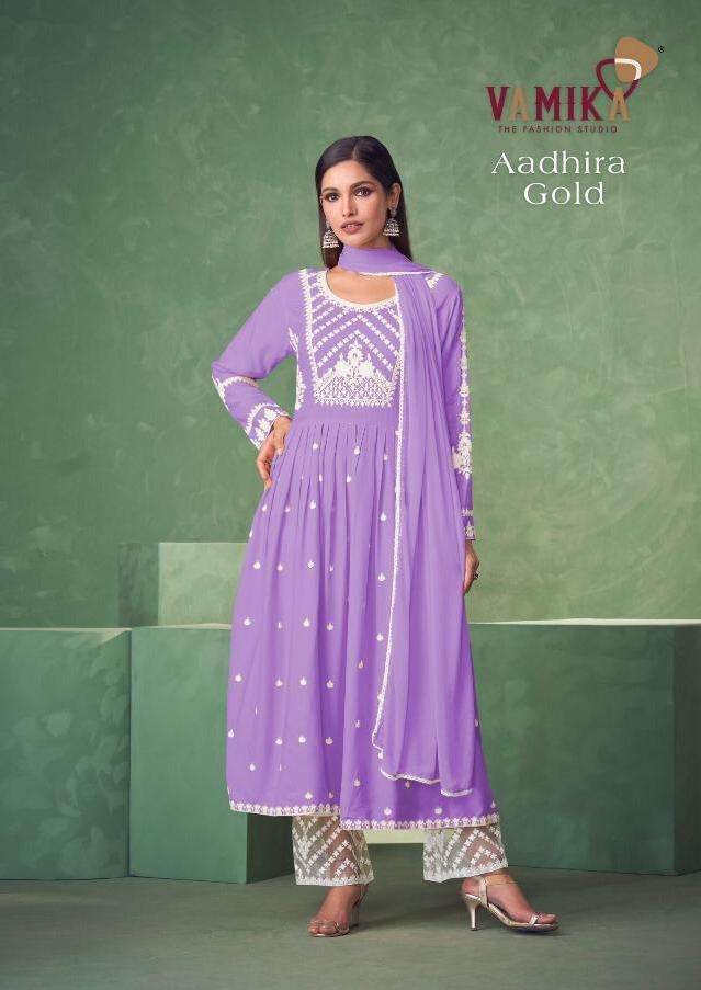 vamika aadhira gold series 1103 pure rayon viscose readymade suit 