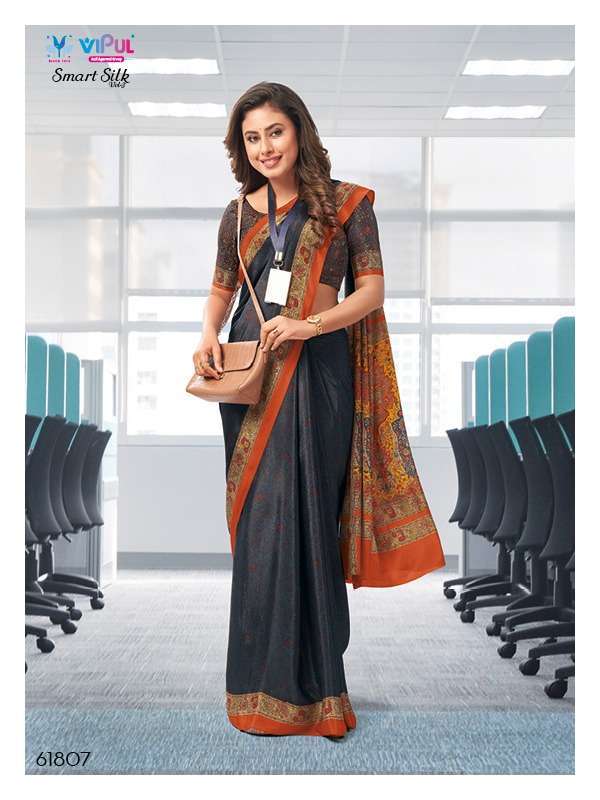vipul smart silk vol 3 crape printed saree