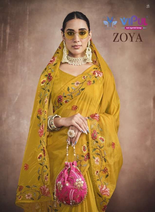 vipul zoya series 60804-60812 organza saree